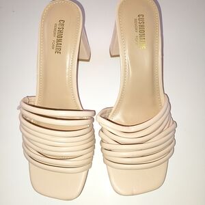 Women's Cream Heeled Sandals
